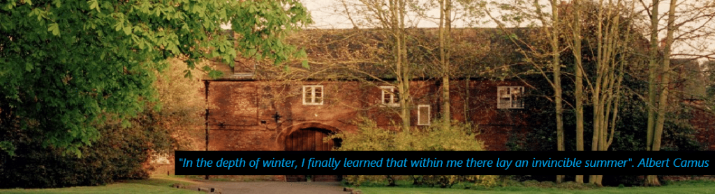 Fulham Palace quoting Albert Camus "In the depth of winter, I finally learned that within me there lay an invincible summer"